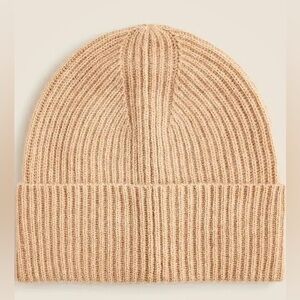 EUC J.Crew Cashmere Women’s Ribbed Beanie - Camel